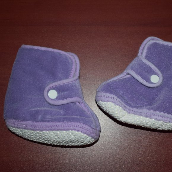 Luna Int'l Baby Girl Purple Soft Fleece Slippers Booties size 3 - Picture 7 of 8
